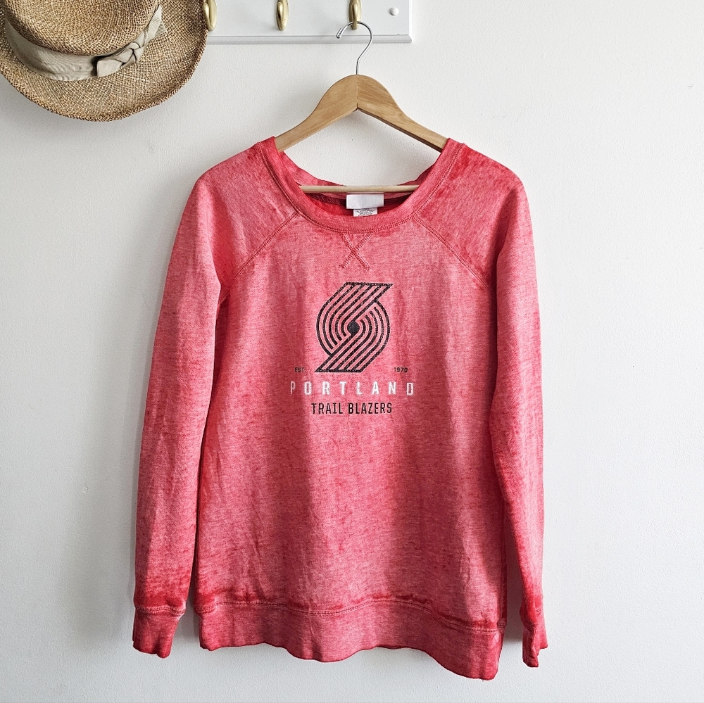 🔴 Portland Trail Blazers NBA Sweatshirt Red Vintage-Style Crewneck Size S